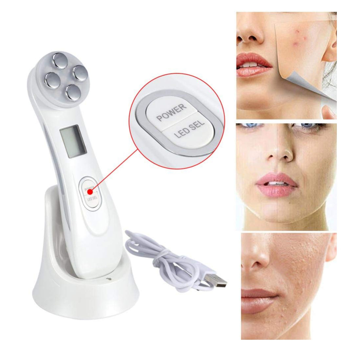 Masajeador Facial Ultrasonico 5 en 1