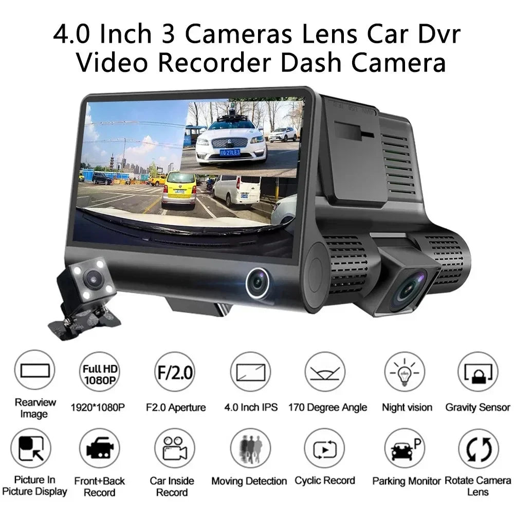 SafeDrive Pro™ - Cámara para Carro DVR 3 en 1