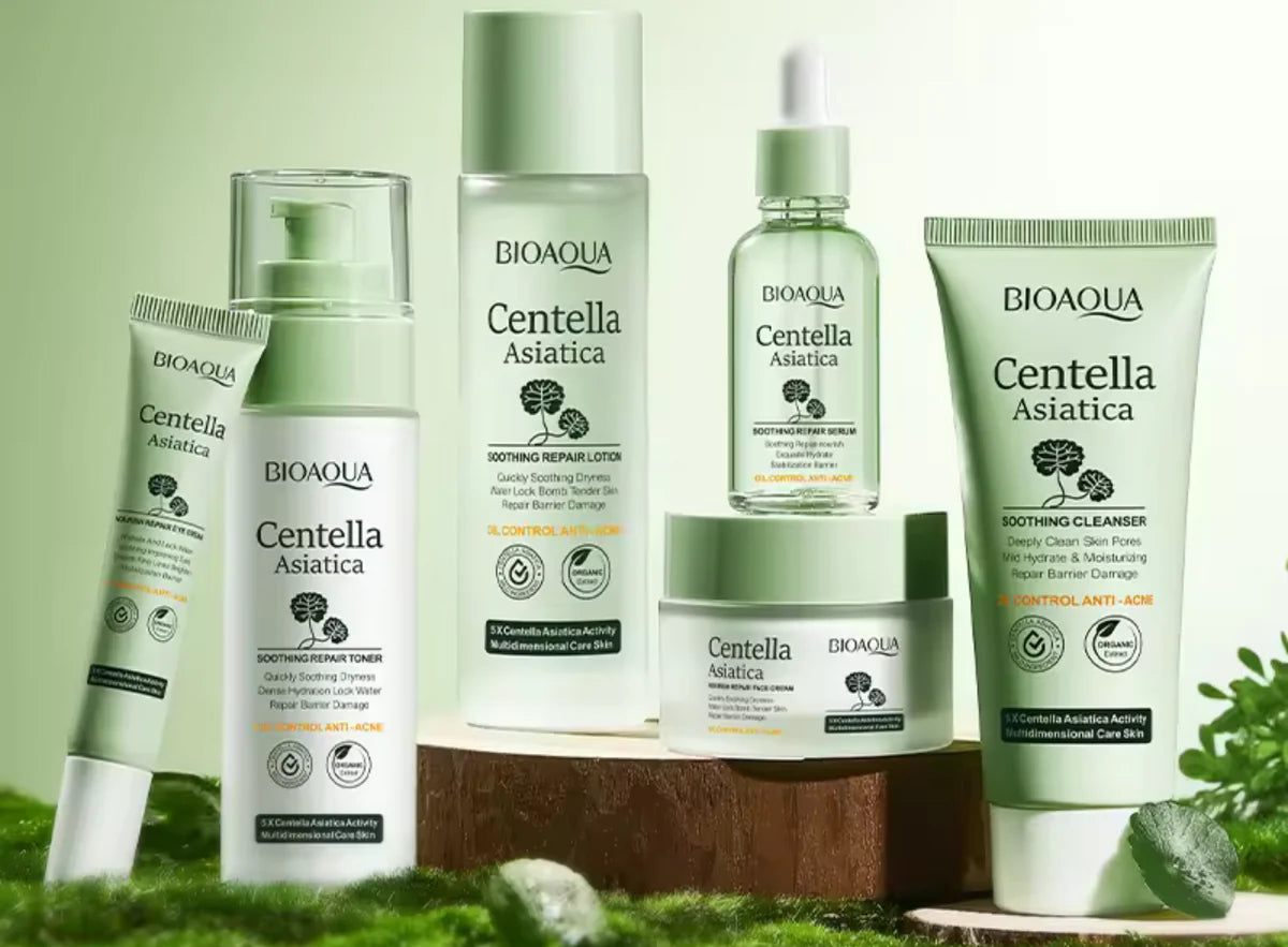 TU RUTINA FACIAL COMPLETA CON CENTELLA ASIÁTICA - KIT BIOAQUA 6 UNDS
