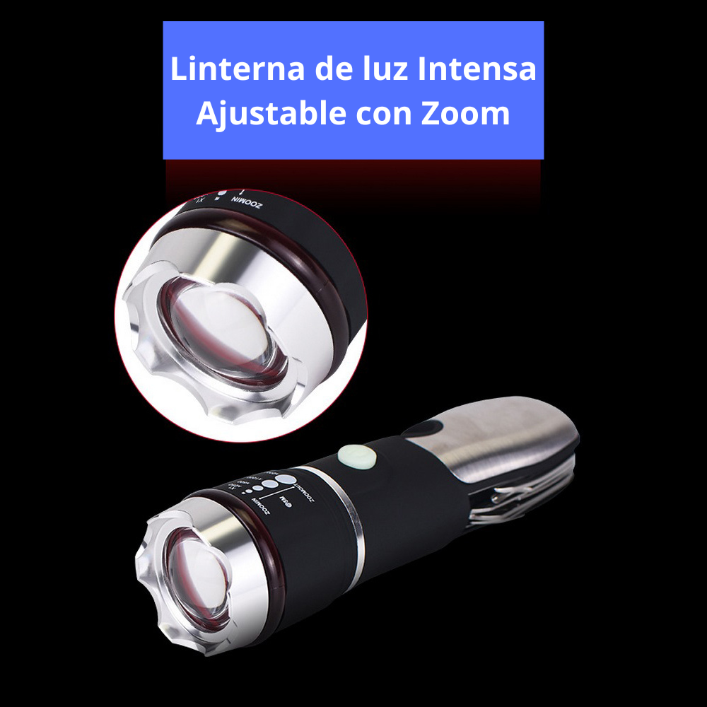 TitanLight 8 en 1 - Linterna Led con Zoom y Multiherramienta