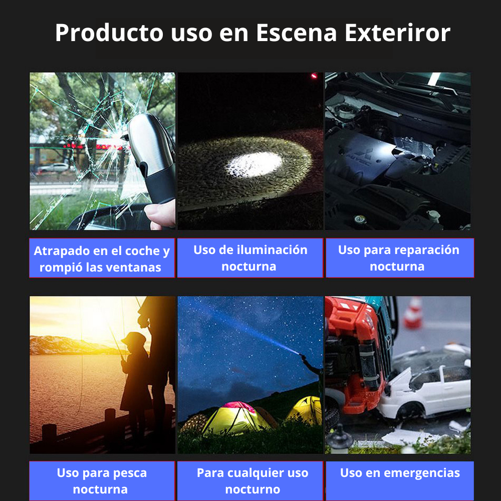 TitanLight 8 en 1 - Linterna Led con Zoom y Multiherramienta