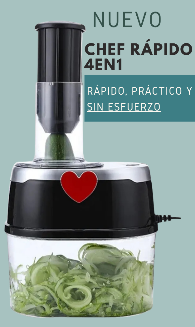 CHEF RÁPIDO 4 EN 1 - CORTADOR DE VERDURAS EN ESPIRAL