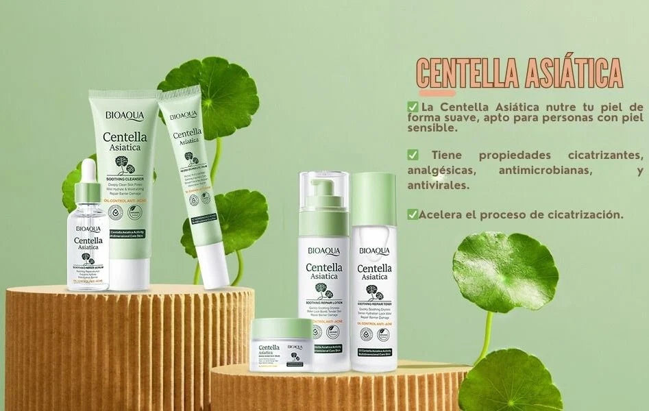 TU RUTINA FACIAL COMPLETA CON CENTELLA ASIÁTICA - KIT BIOAQUA 6 UNDS