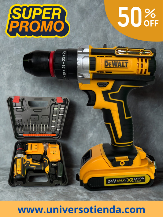 TALADRO INALAMBRICO DeWALT - Dos baterías de 24V + Accesorios